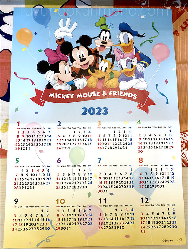 三段重「ミッキー＆フレンズ」2023年カレンダー
